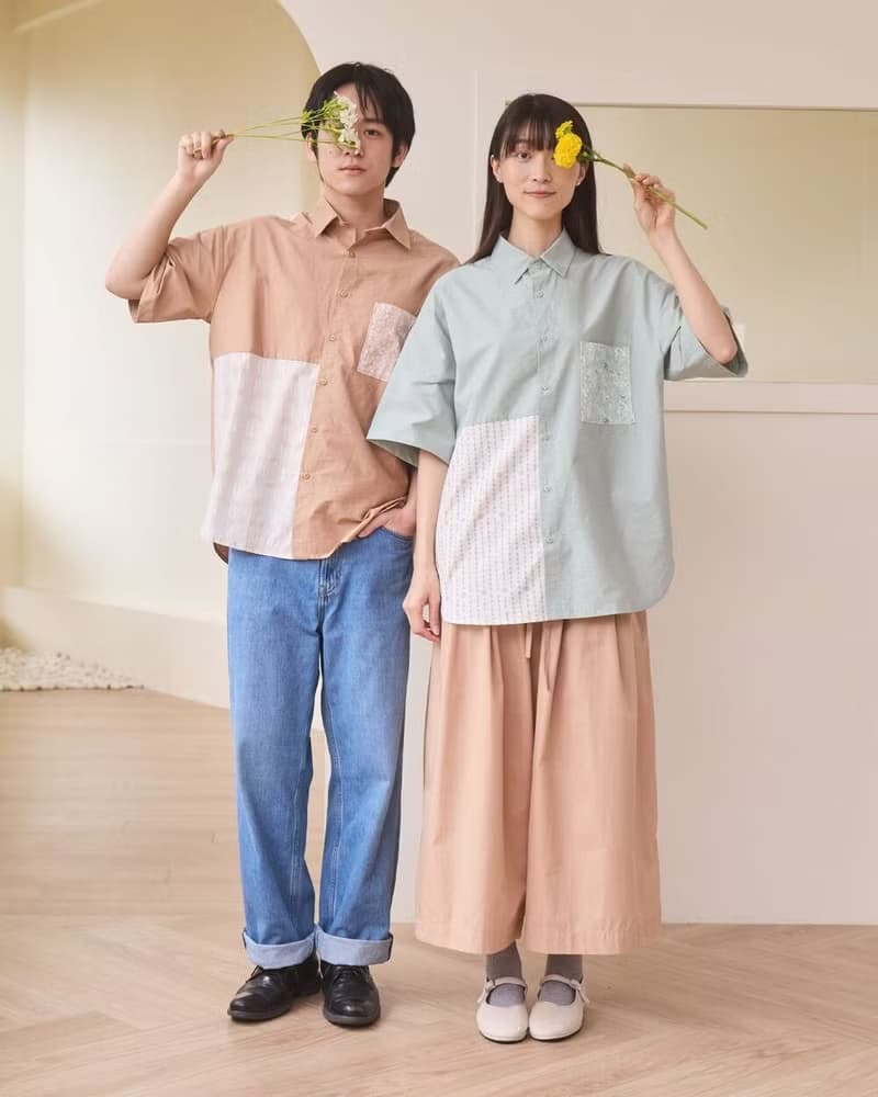 口袋寬褲/飛櫻/溫柔奶茶/花束