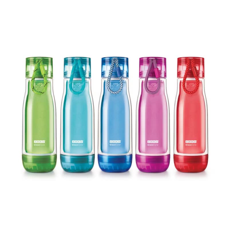 ZOKU 雙層懸浮式玻璃膽水樽 475ml - 紅色