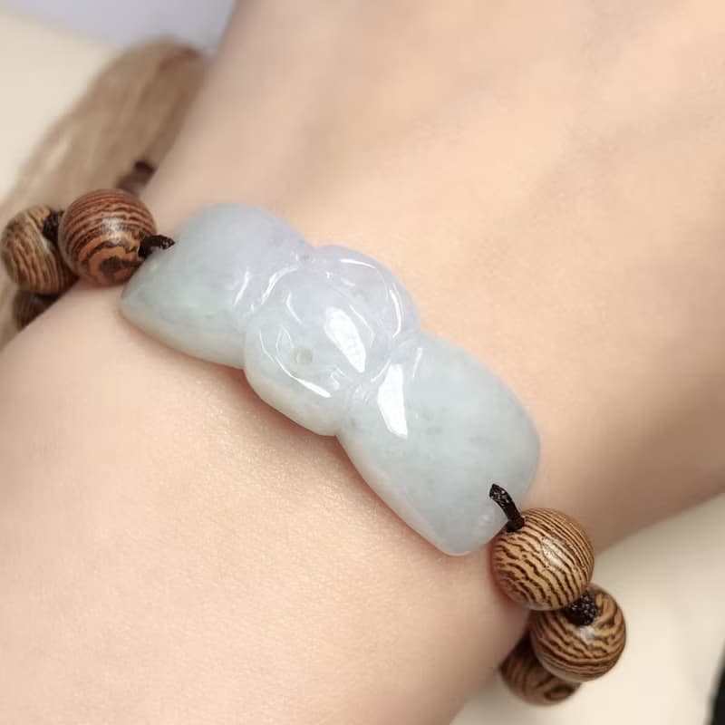 冰種翡翠蝴蝶結編織手鍊 | 天然緬甸A貨翡翠 | 送禮