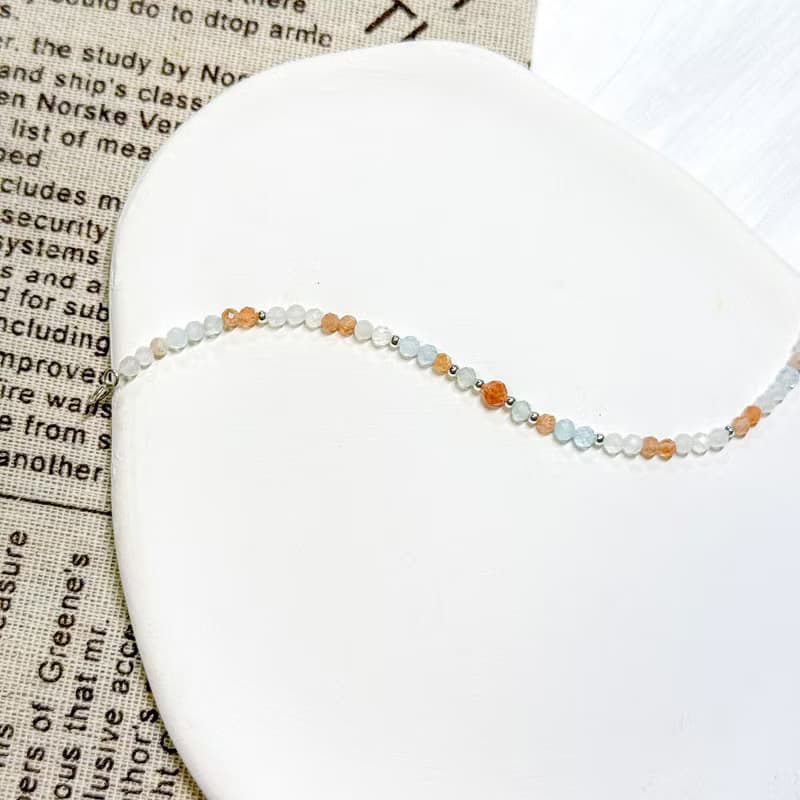 【向陽而生】摩根石 太陽石 海藍寶 月光石 水晶手鍊 手鍊 手鏈