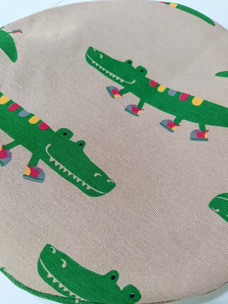 圓盤帽 貝雷帽 貝蕾帽 動物 卡其 小牛村/ 穿鞋小鱷魚