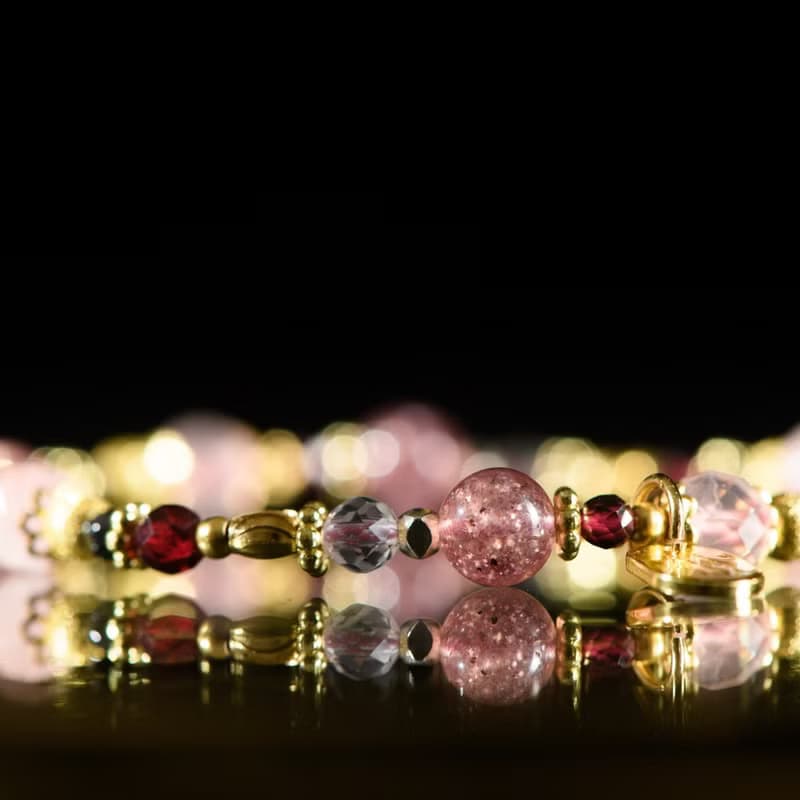 春去春會來 // C1549草莓晶粉晶紅石榴手鍊