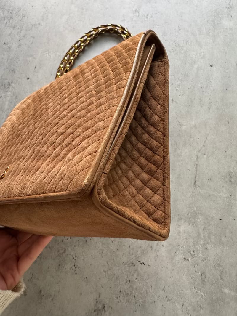 中古稀有 Bally 菱格麂皮兩用包 斜背包 肩背包 真皮 意大利製