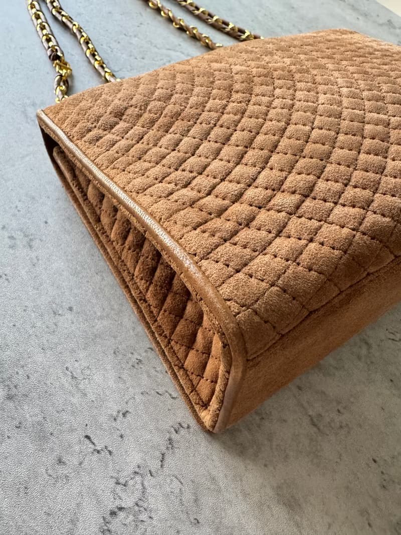 中古稀有 Bally 菱格麂皮兩用包 斜背包 肩背包 真皮 意大利製