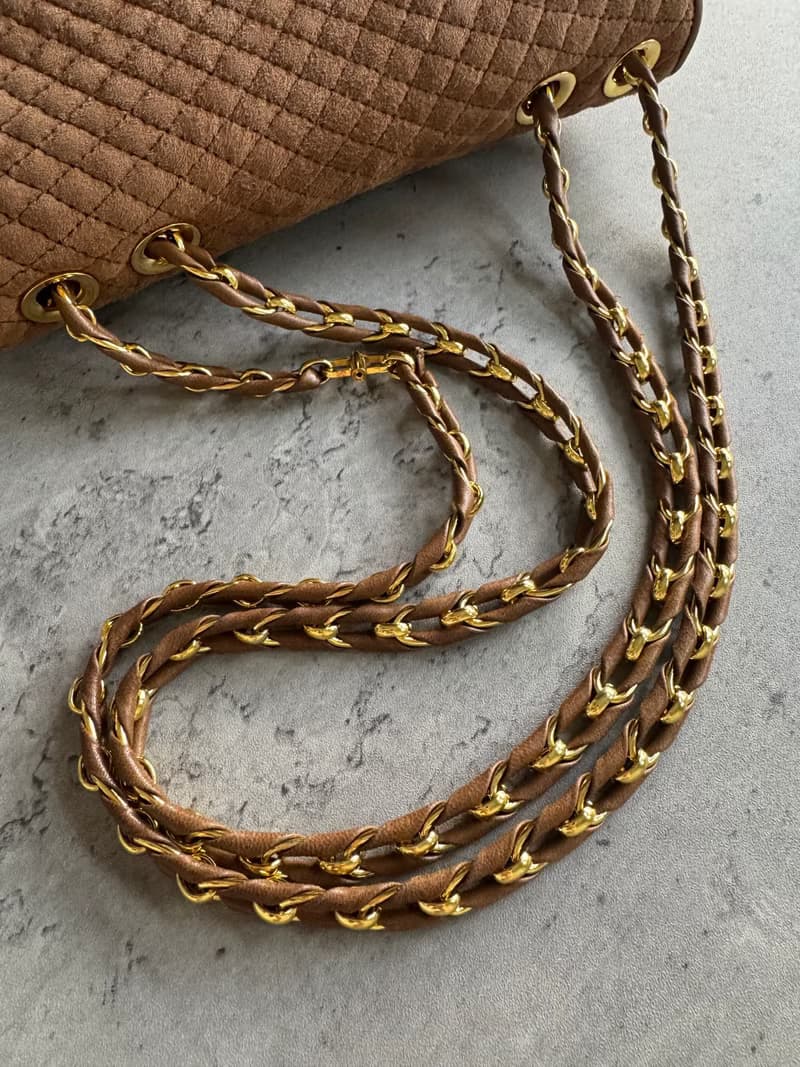 中古稀有 Bally 菱格麂皮兩用包 斜背包 肩背包 真皮 意大利製