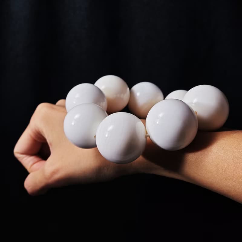 珍稀頂級天然硨磲 30mm 帶金絲 收藏 大寶石手鍊 單品 禮物 獨家