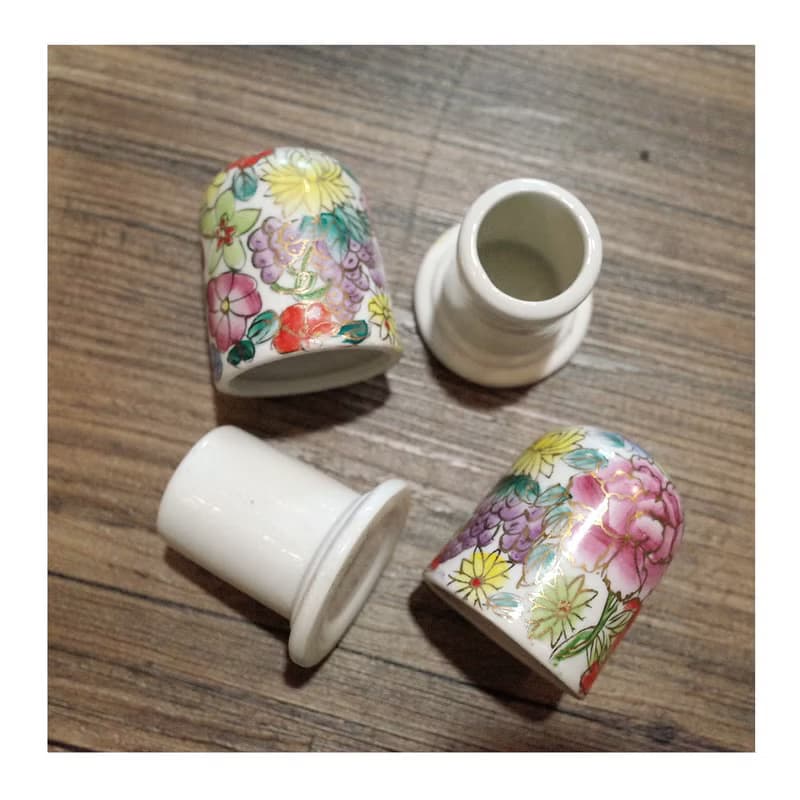 台灣老件.早期春合昇仕女百花描金瓷器.聞香瓷瓶.小收納罐.瓷罐