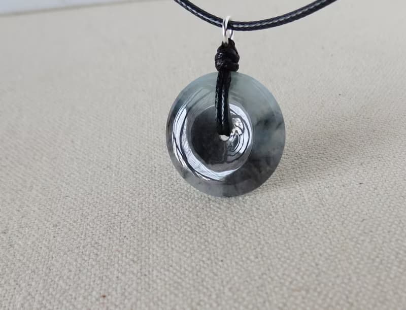 【金剛結】本命年【平安如意】冰烏雞翡翠韓國蠟線項鍊NB18招財