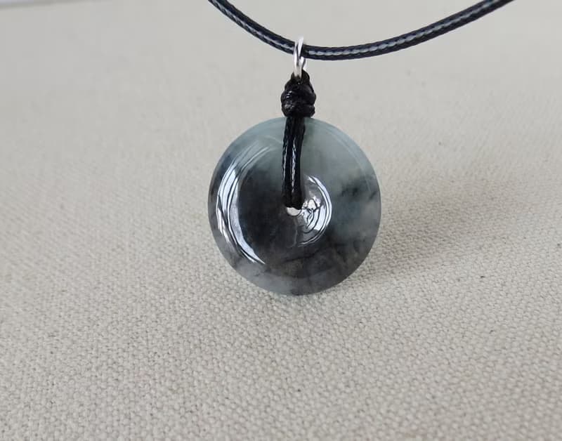 【金剛結】本命年【平安如意】冰烏雞翡翠韓國蠟線項鍊NB18招財