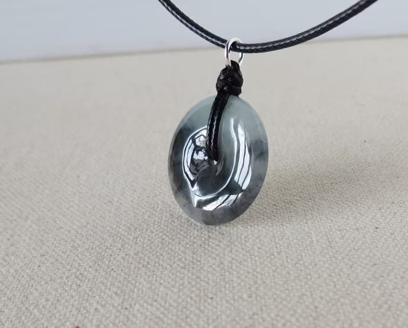 【金剛結】本命年【平安如意】冰烏雞翡翠韓國蠟線項鍊NB18招財