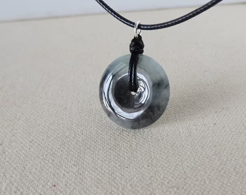 【金剛結】本命年【平安如意】冰烏雞翡翠韓國蠟線項鍊NB18招財