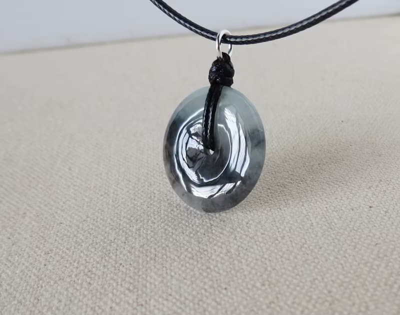 【金剛結】本命年【平安如意】冰烏雞翡翠韓國蠟線項鍊NB18招財