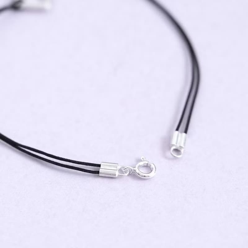 2コset) 楕円 紐 ブレスレット シルバー925