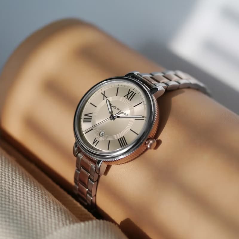 Hush Puppies 復刻羅馬休閒女錶(HP3900)-玫瑰金