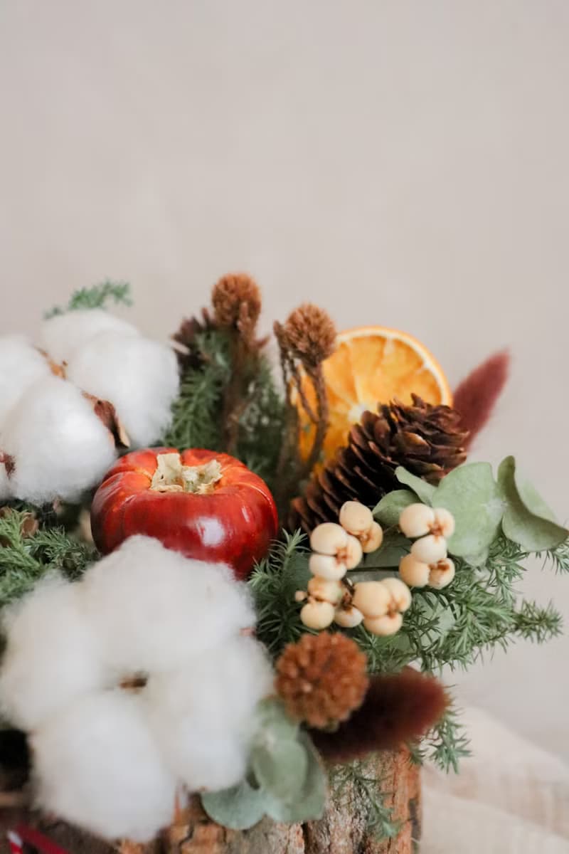 - 自然果韻乾燥木頭盆花 - 聖誕限定 乾燥花 盆花 開幕禮 新居禮