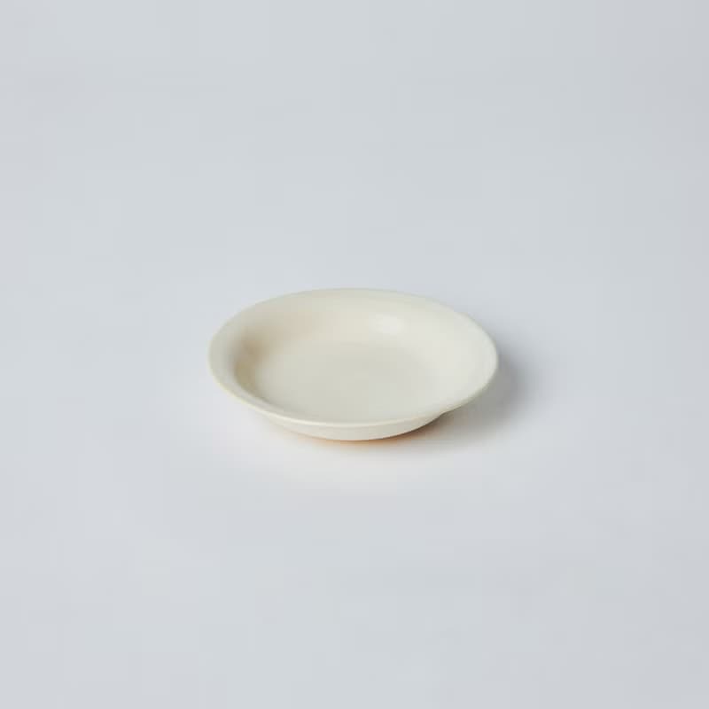 KOGA 許家陶器品 陶質圓形 醬碟 (鶯白)