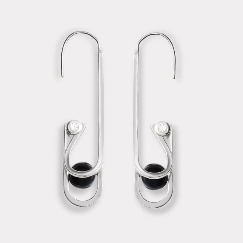 dashbrand DJ01 Paperclip Earring - Black  (Minimal Jewelry)