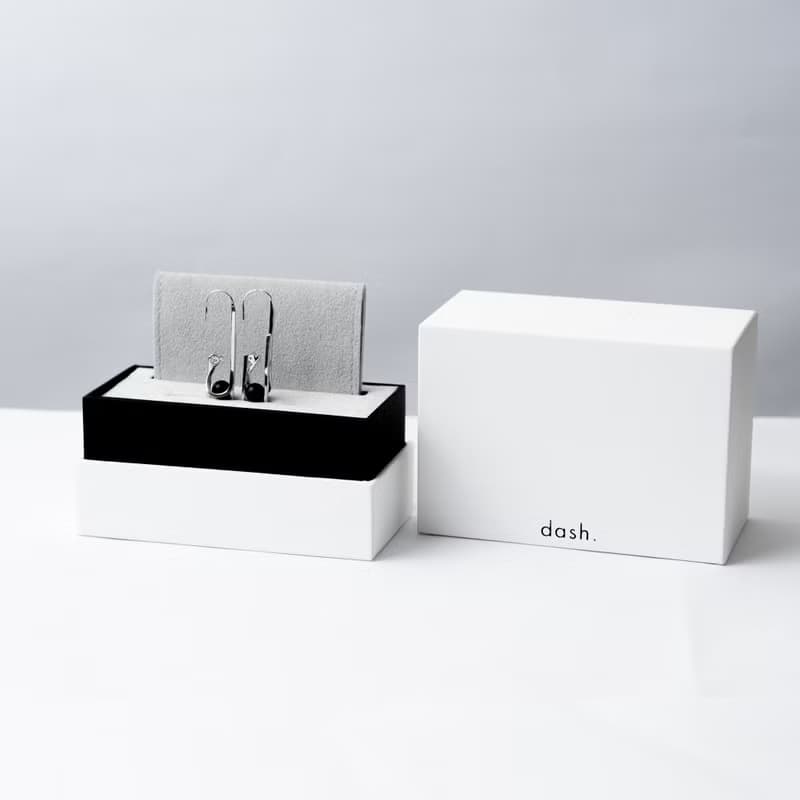 dashbrand DJ01 Paperclip Earring - Black  (Minimal Jewelry)