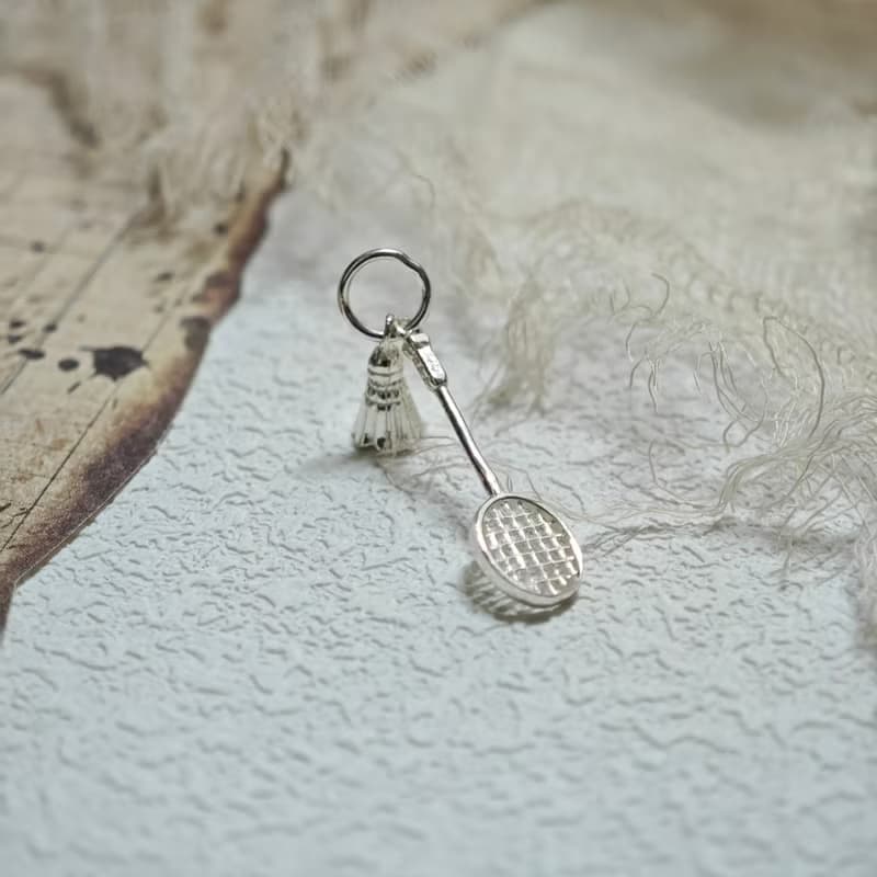 羽情925純銀項鍊 純銀項鏈 女生飾品 羽毛球 羽球拍 鍊子 鏈子