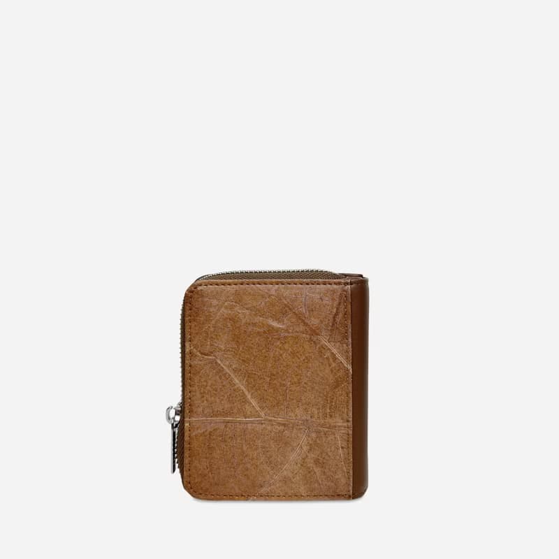 Compact Vegan Zip Wallet - Spice Brown
