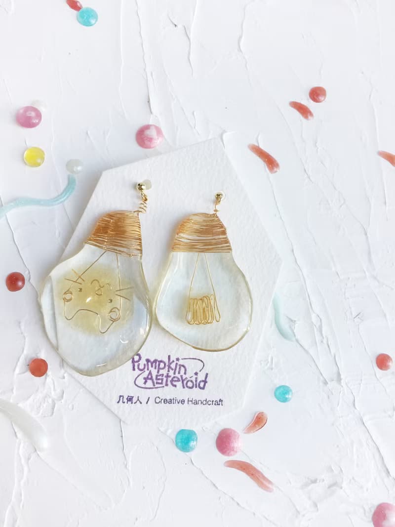 白日夢系列-藏在燈裡的喵 耳飾\耳釘