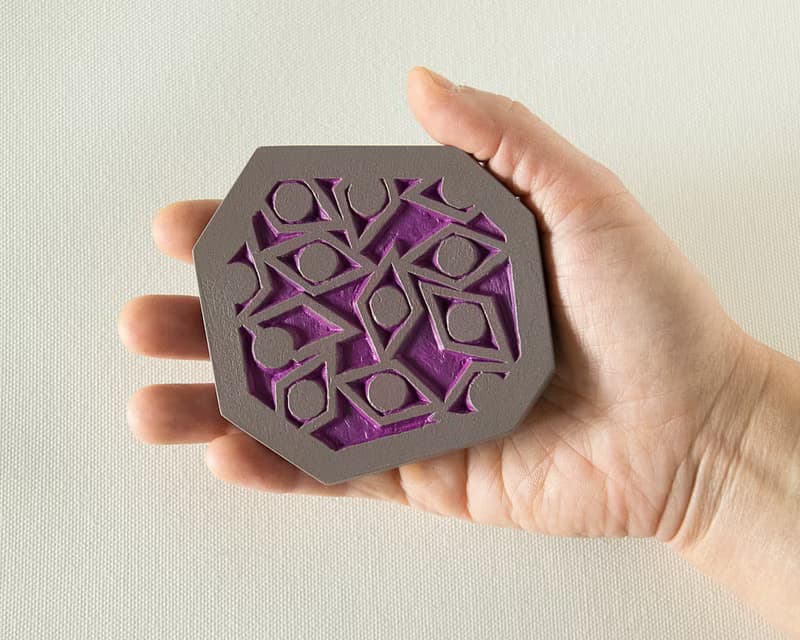 Geometric Hand Mirror Mini (sharp eyes - purple)