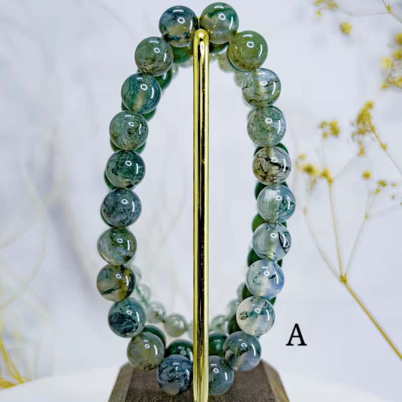 【綠色系水晶】綠草莓晶/水草瑪瑙/綠碧璽髮晶手鍊
