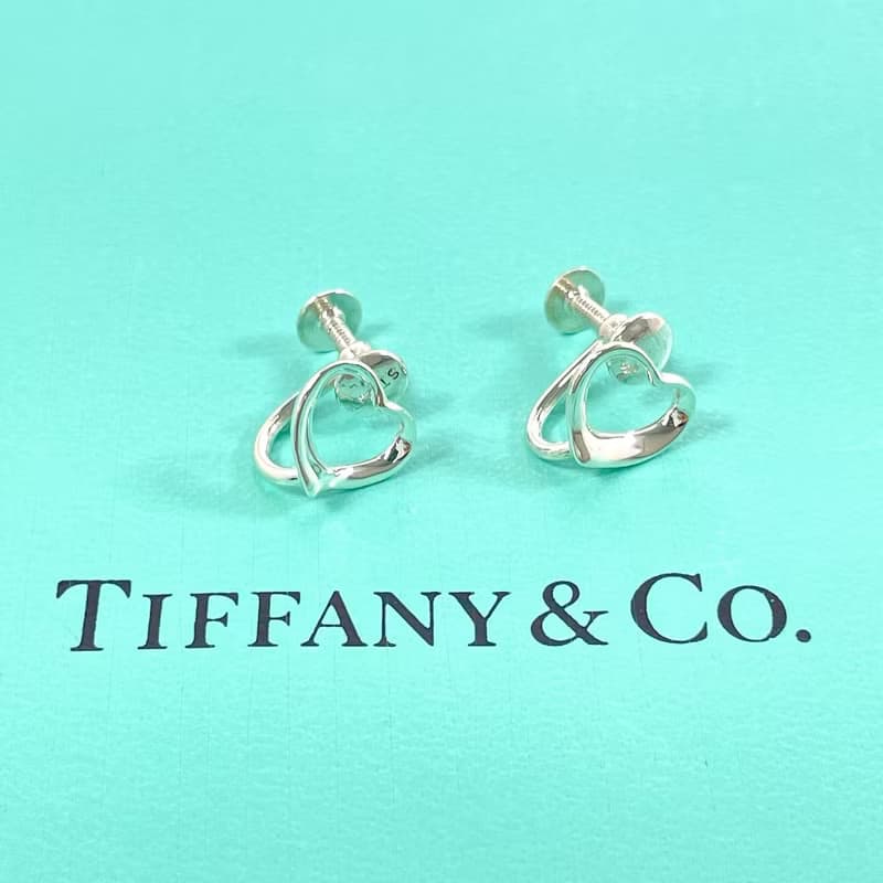【日本直送 中古美品】ティファニー TIFFANY&Co. イヤリング オープンハート エルサペレッティ スターリングシルバー