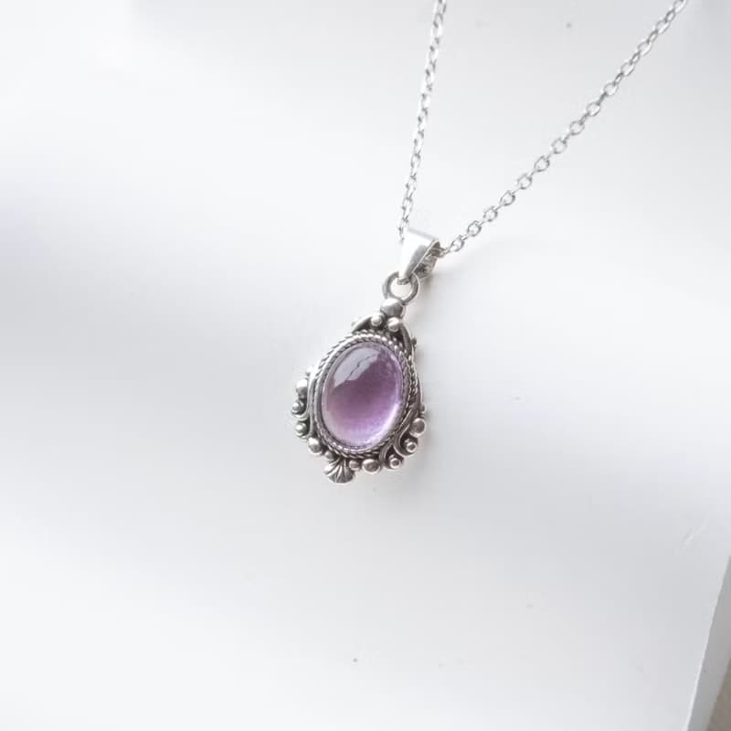 紫水晶925純銀魔鏡項鍊