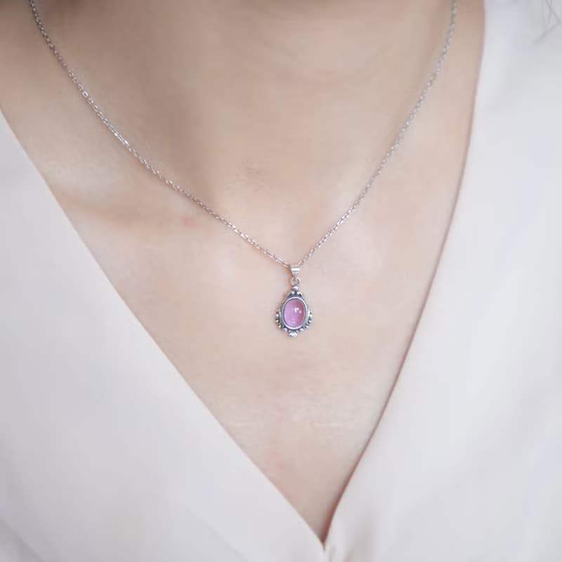 紫水晶925純銀魔鏡項鍊