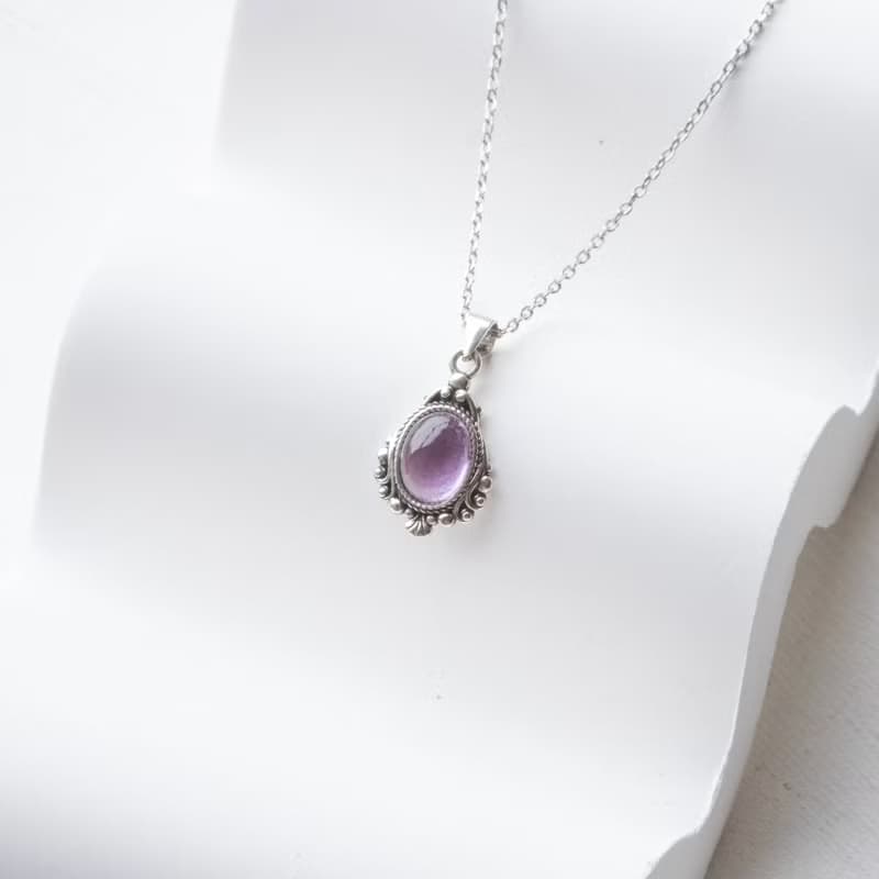 紫水晶925純銀魔鏡項鍊