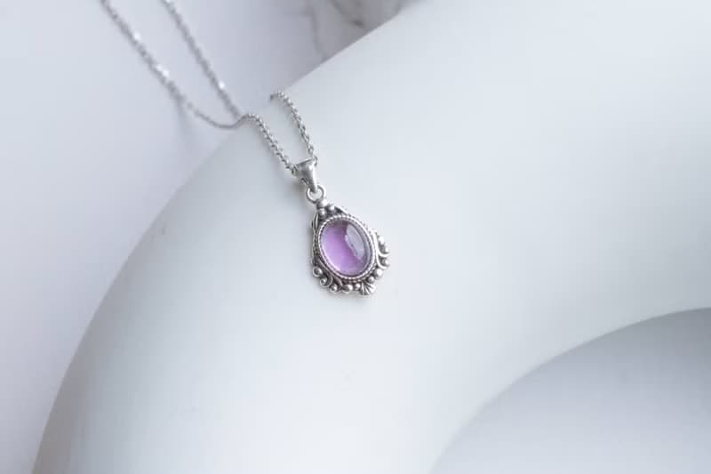 紫水晶925純銀魔鏡項鍊