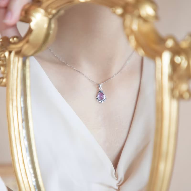 紫水晶925純銀魔鏡項鍊