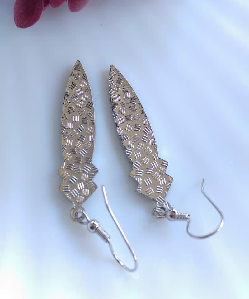 Vintage Jewelry 西洋古董飾品 景泰藍 圖騰紫底 耳勾 針式耳環
