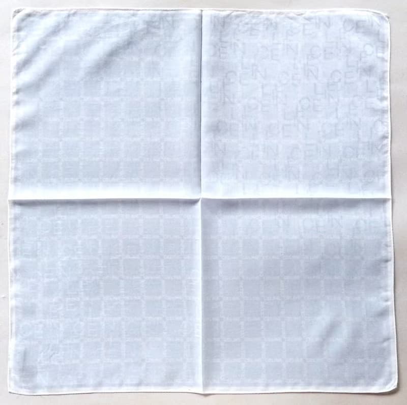 Celine Vintage Handkerchief Monogram Logo Blue 22.5 x 22.5 inches