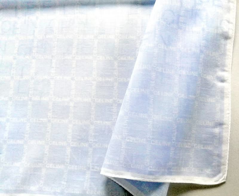 Celine Vintage Handkerchief Monogram Logo Blue 22.5 x 22.5 inches