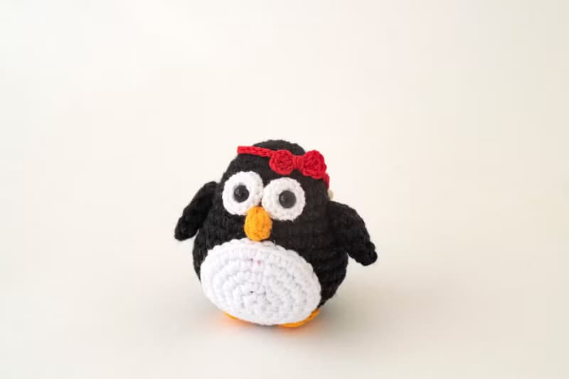 Stuffed penguin doll, Christmas gift, winter decor, crochet animals toy, 新年 礼物