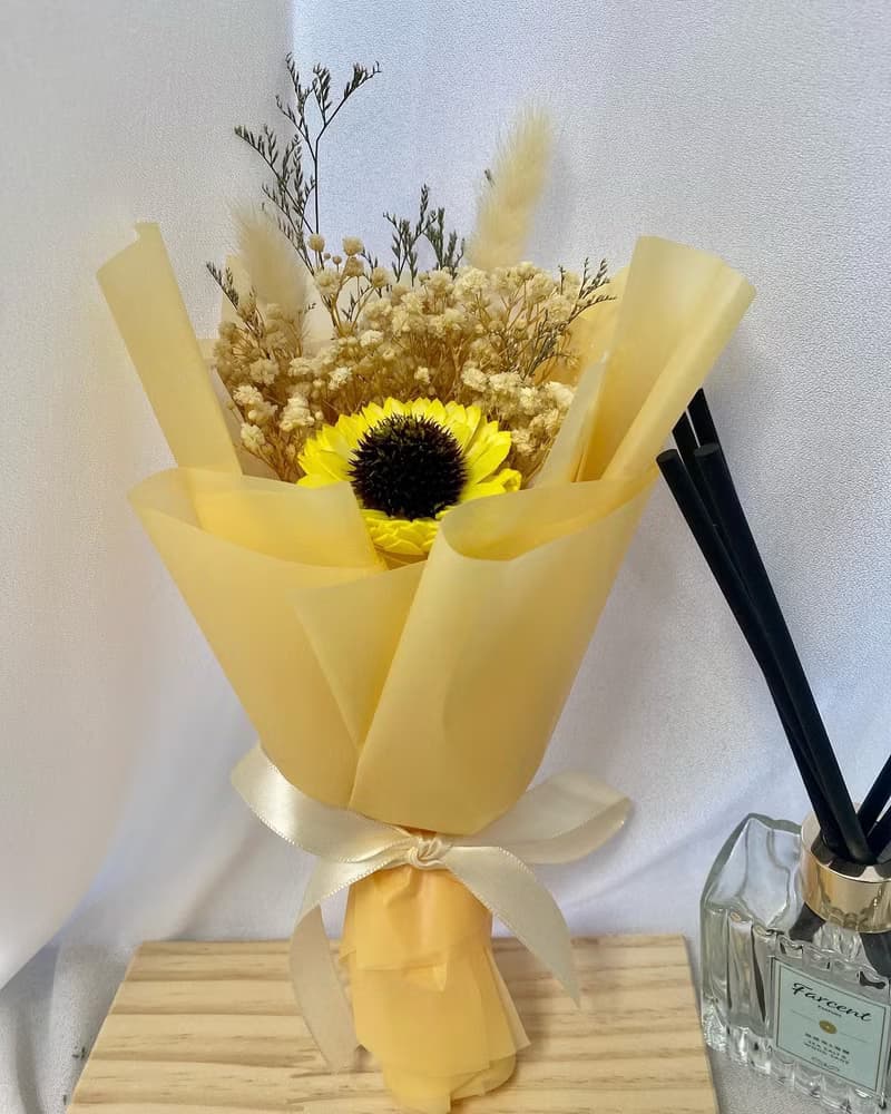 可擴香向日葵花束 畢業花束 畢業禮物 生日禮物 永生花束