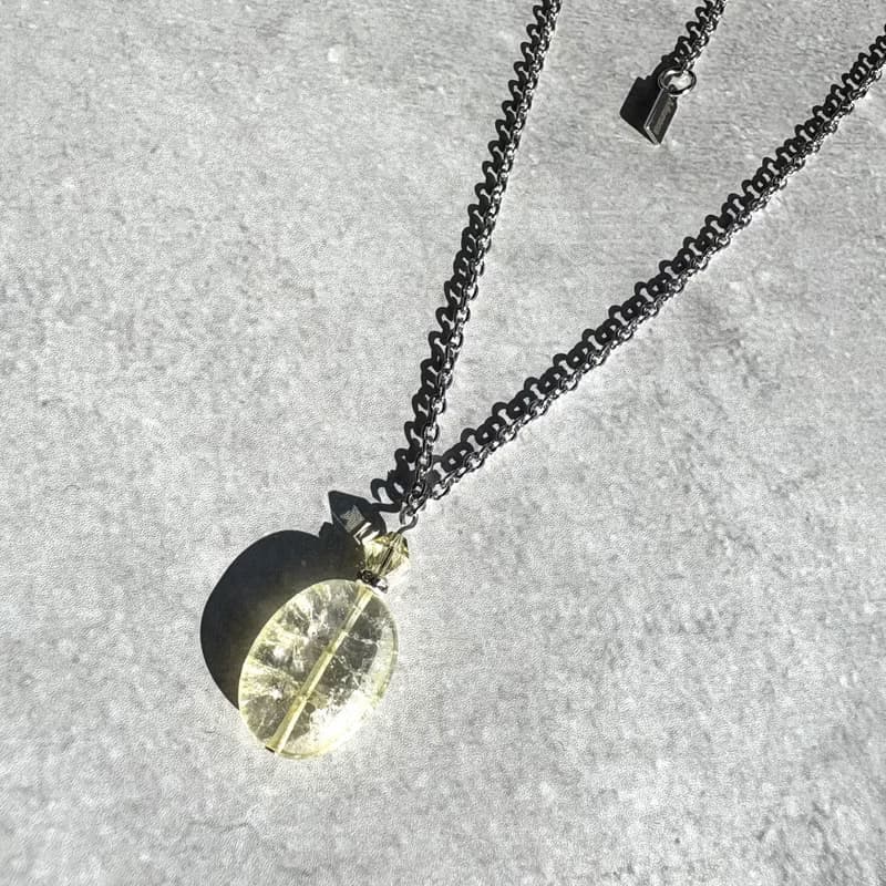 Crystal Crack Necklace Perfume Bottle Design Motif Swarovski Gemstone Simple