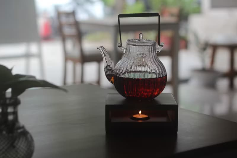 【有好食茶】日式蠟燭竹製雙層溫茶器 茶座  附贈兩個蠟燭