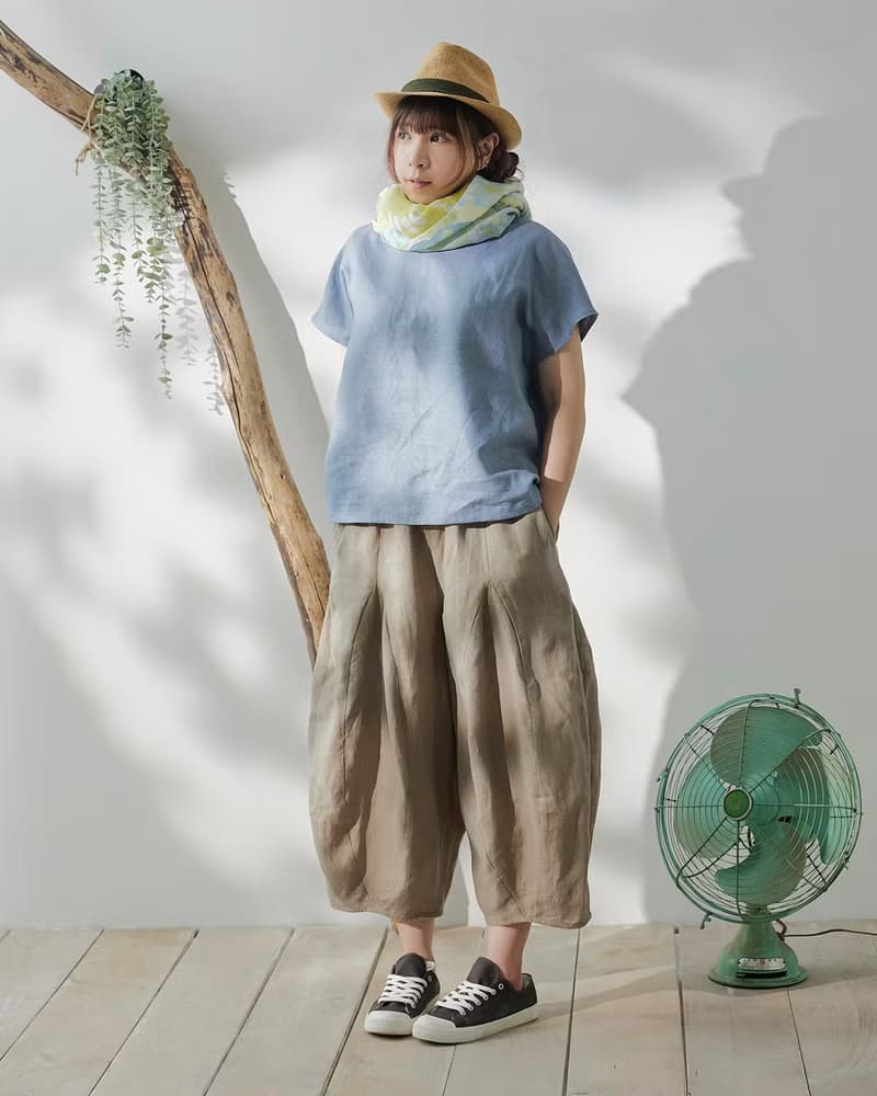 【森織海】森系亞麻圓領小蓋袖上衣-可訂製顏色