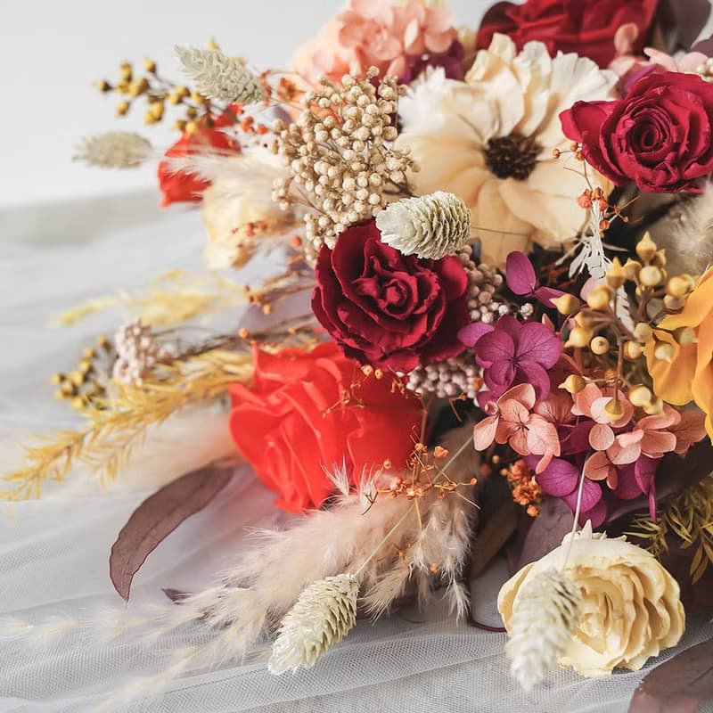 【竒植花物】大膽跳色永生乾燥捧花 求婚花束 情人節 新娘捧花