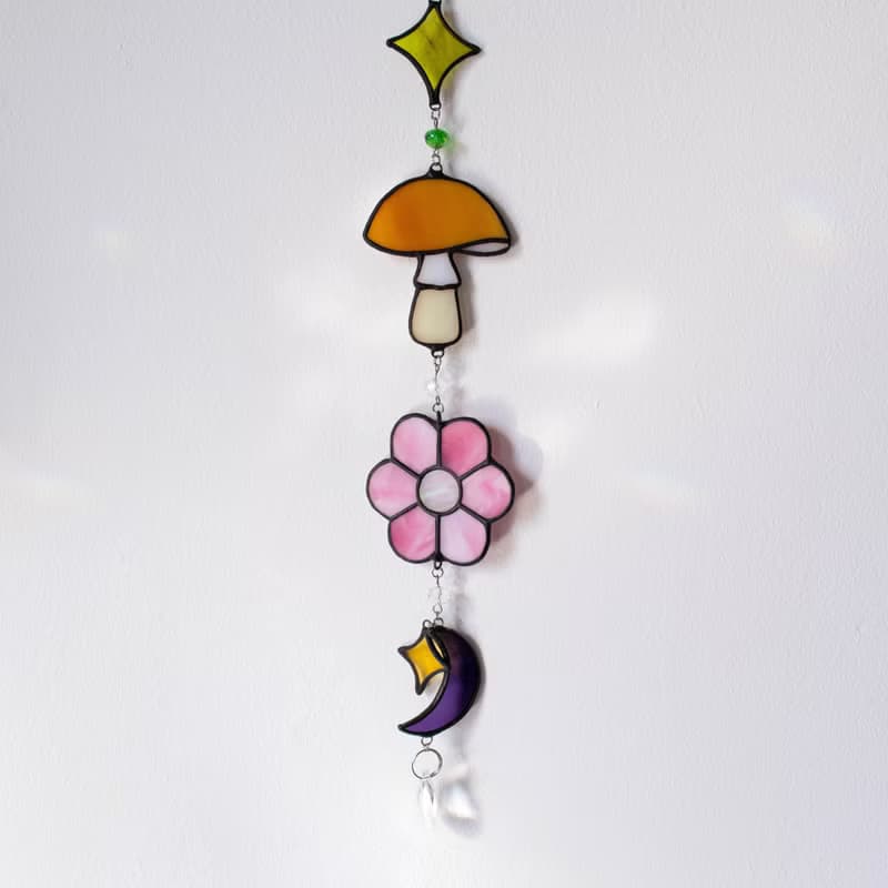 Stained glass garland, Home decor, Housewarming gift, Wall decor