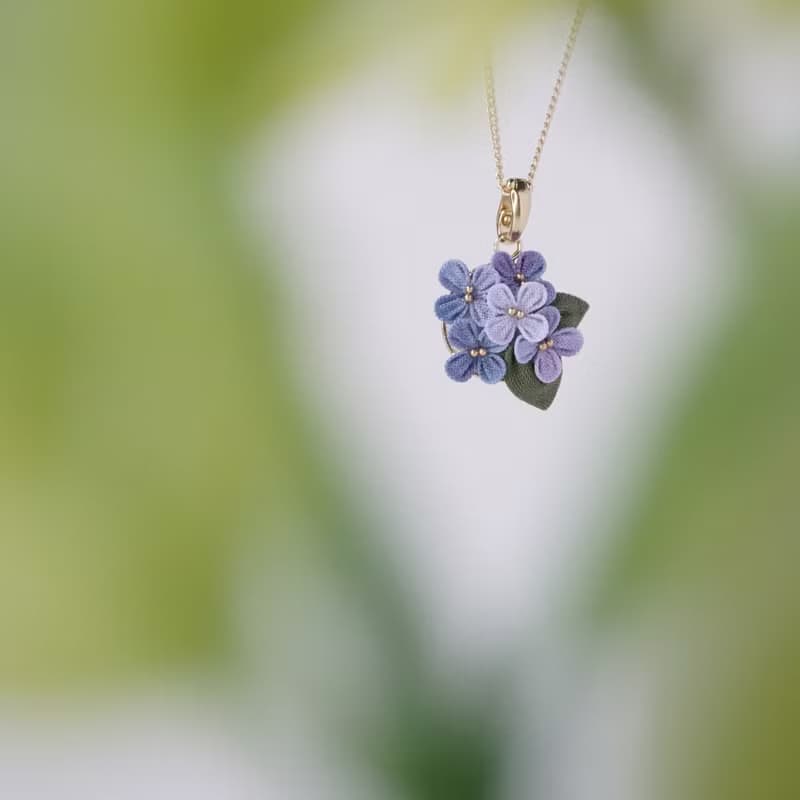 2025 雨季 紫陽花 染 Hydrangea 耳環 項鏈 戒指 手染細工布花
