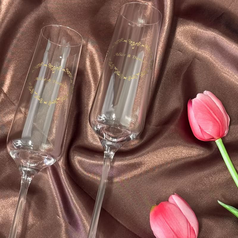 【結婚禮物訂製】RONA 香檳杯對 送女友 雕刻禮物 婚禮新婚敬酒杯