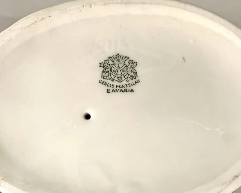獨特的複古瓷雕像小天使與小羊 Gerold & Co. Tettau 巴伐利亞