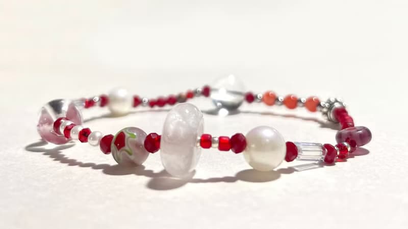 Red Natural Stone Bracelet 020