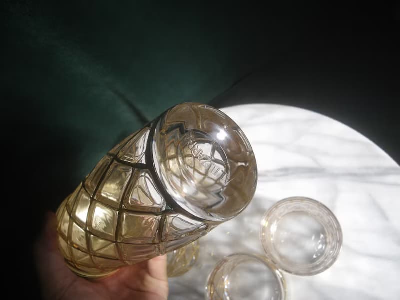 【老時光 OLD-TIME】早期二手美國ALTUZARRA厚重玻璃描金雪克杯組