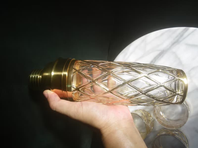 【老時光 OLD-TIME】早期二手美國ALTUZARRA厚重玻璃描金雪克杯組