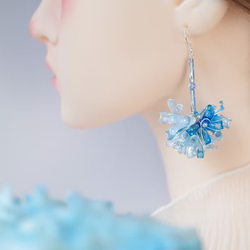 藍色透明感樹脂花球